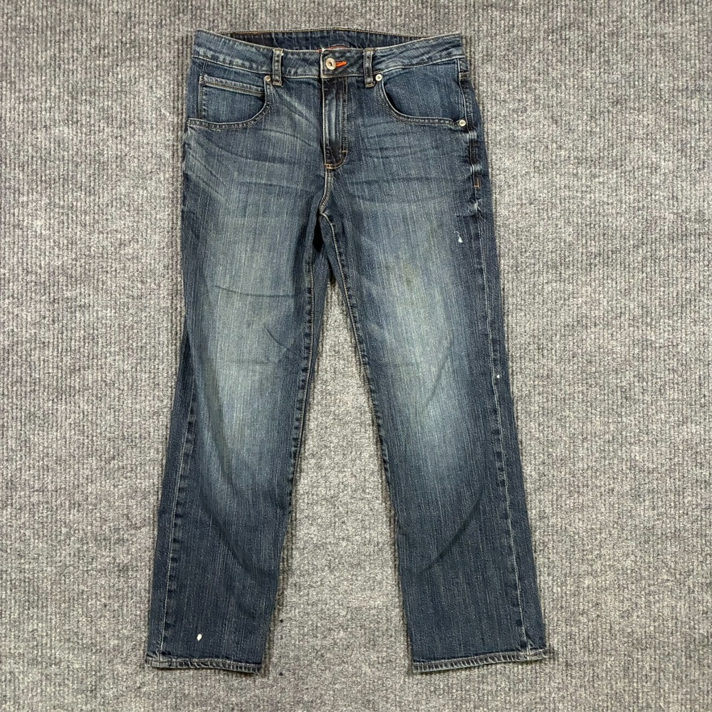 Lee Modern Mens Straight Leg Jeans Size 33x30 Blue Denim Stretch Low Rise